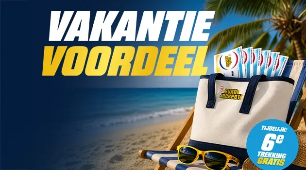 Eurojackpot Vakantievoordeel 6 trekkingen voor de prijs van 5