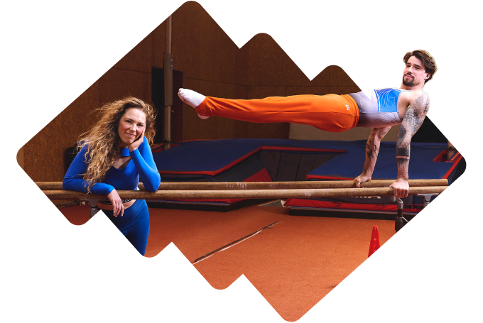 Man en vrouw op een turntoestel