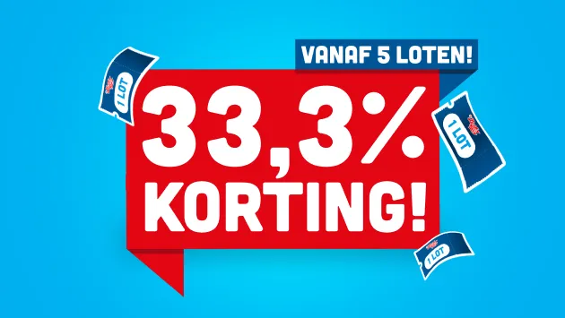 Aanbieding voor 33,3% korting bij aankoop van 5 loten.